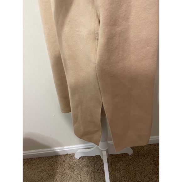 Womens Beige Knit Open Front Long Sleeve Cardigan Sweater Casual Minimalist M - Picture 4 of 7